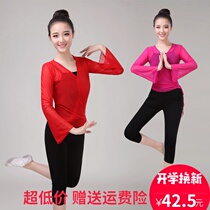 Dance yarn clothing Classical dance practice womens clothing Body clothing College school body rhyme National Han and Tang elastic mesh yarn teacher