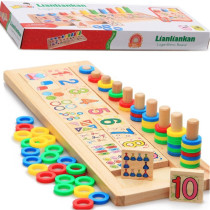 Mengs early education Lianlian looking on the number of childrens puzzle 3-year-old cognitive matching mathematics kindergarten preschool toys