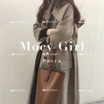 sandro asw double-sided cashmere coat women 2021 autumn winter long knee Hepburn wind woolen wool jacket