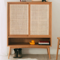 Nordic solid wood shoe cabinet simple modern small apartment living room porch cabinet partition cabinet kitchen sideboard storage cabinet