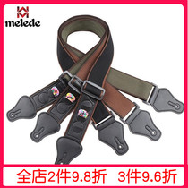 New cowhide head cotton guitar strap folk song guitar popular strap multi-function pick card slot band