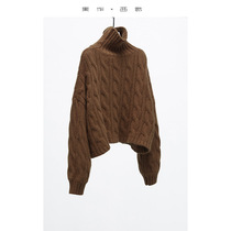 Rabbit velvet turtle neck autumn and winter 2021 new short pullover sweater gentle Japanese small sweater