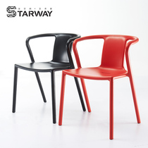Xingwei modern minimalist creative Nordic household plastic dining chair backrest casual armchair restaurant coffee chair