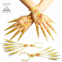 Thousand-Hand Guanyin Nail Cover Belly Dance Indian Performance Hand Accessories Ruby Belly Dance Bracelet T023
