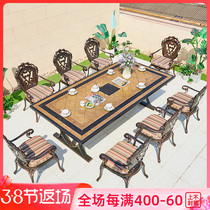 Outdoor table and chairs patio terrace garden table and chairs outdoor villa casual table and chairs waterproof and anti-cast aluminium table and chair kit