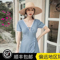 Swimsuit woman conjoined to cover slim and conservative dress swimsuit spa to gather fat mm200 catty new