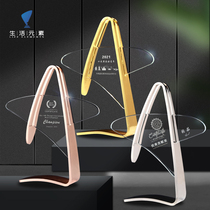 New Metal Trophy Customized Creative Crystal Trophy Customized Annual Meeting Staff Awards Retirement Honor