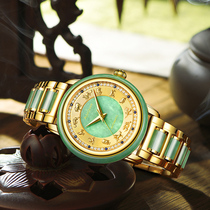 Ahuasee watch male mechanical watch emerald jade fully automatic mechanical male table hollowed-out waterproof duozodiac