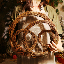 Handmade diy dry rattan Garland dried flower handmade activities equipment ring rattan ring Christmas holiday wreath kindergarten
