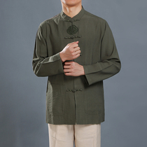 Baifulong mens Tang suit new spring and autumn coat national clothing mens father large size Chinese loose version