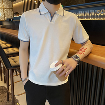 21 summer new simple Polo shirt mens youth tide brand short-sleeved T-shirt loose lapel non-ironing casual top