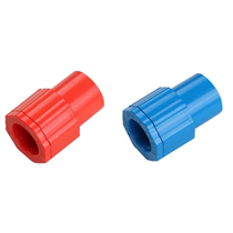 Foshan Rifeng PVC threading sleeve red and blue color home decoration pipe accessories 20*16 reducing diameter into the box joint