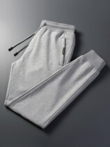 Spring Money Grey Knitted Swep Pants Men 100 Hitch Loose Sports Casual Small Leggings Pants Twitching Twitching Bunch of Leather Pants