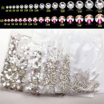 Nail diamond jewelry rhinestone flash drill flat drill decoration transparent size mixed light therapy Nail Polish glue paste drill