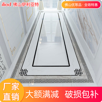 European-style living room entrance aisle waveguide line ceramic tile 400x800 Microspar restaurant parquet tile tile floor tiles