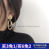 Cotton sliver worm texture retro hollow ring irregular metal thin earrings 925 sterling silver needle earrings female ear clip
