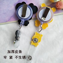 Nurse listing telescopic buckle card bag lanyard cute hanging neck childrens badge work card buckle creative label easy to pull