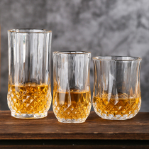 Diamond grain glass water cup beer cup fruit juice cup tea cup tea cup white glass heat resistant Diamond Cup thickening
