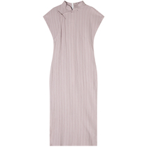 Xia new girl literary solid color hipster retro young style Republic of China style improved student cheongsam dress