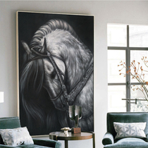 Hand painting oil painting horse hanging painting Nordic porch decorative painting modern simple living room dining aisle corridor mural custom