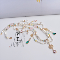 Jis small building half-cloud Hanfu ancient style accessories powder Crystal Tianhe stone beetle