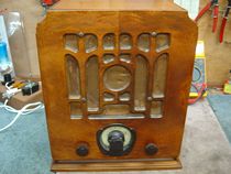 REMLER Antique Tombstone Desktop Broadcast Radio Collection Vintage Pendulum decoration