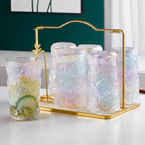 Six Colors High Face Value Glacier Cups Gradient Glacier Textured Glass Cups Home Living Room Hospitality Water Cup Suits of Wind Tea