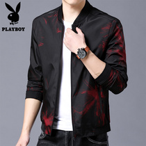  Playboy mens jacket spring and autumn handsome trend casual Korean jacket Youth mens tie-dyed baseball suit