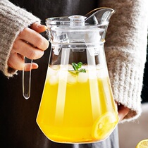 Glass cold water jug bottle large capacity tea making teapot Household high temperature resistant cold plain water cup duckbill tie pot