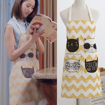 Warm string Zhang Junning star with the same apron creative simple couple sleeveless cooking female waist chef blouse