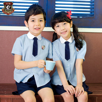  Kindergarten garden clothes Summer clothes short-sleeved cotton British college style childrens class clothes Primary and secondary school school uniforms summer suit
