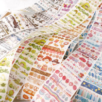Fat planet and paper hand account tape Cute characters daily meat ball wind hand account material food stickers decorative pattern