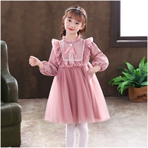 Next win Girl Dress Autumn new long sleeve Lolita high end children Princess dinner dress