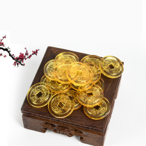 Special offer Citrine copper money Qianlong Tongbao coin decoration Lucky luck mascot Home craft decoration