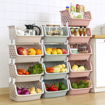 F kitchen shelf floor multi-layer vegetable storage basket storage basket storage vegetable shelf floor vegetable basket Yang