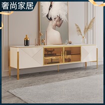 Light luxury Rock board TV cabinet high paint living room small apartment furniture simple art coffee table TV cabinet combination