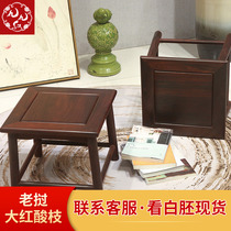 Laos red sour wood small square stool mahogany round drum stool rich stool Ming home shoe stool solid wood stool living room