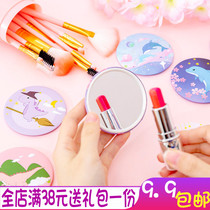 Net red cute mini cartoon small round mirror portable mirror makeup glass mirror creative round portable Princess Mirror female
