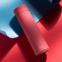 KM thermos cup male and female students Korean fresh literary portable creative lettering trend brand water Cup customization