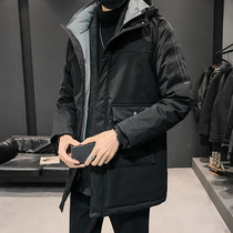 Winter clothing mens long autumn and winter trend coat mens clothing 2021 New thick down cotton clothing warm