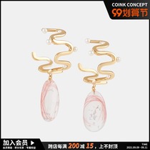 EJING ZHANG BIGA SANTOLINA EARRINGS 2019AW resin EARRINGS advanced sense
