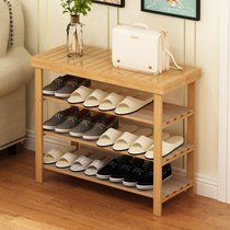 Shoe rack Solid wood multi-layer simple household Nanzhu modern simple assembly dormitory door storage rack Shoe rack