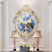 Fuyun porch decorative painting flower fireplace hanging painting restaurant mural unique oval frame European oil painting