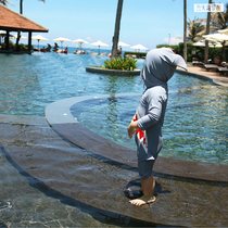 Childrens swimsuit boy cute baby swimsuit shark long sleeve sunscreen 1-2-3-9 years old 4 Children boy swimsuit