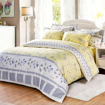 Yu Jiali pastoral fresh 100% cotton cotton four-piece 1 2m 1 5 1 8 m cotton sheets bed hats