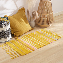 Xin life color cloth strip mat Coffee table mat Bedroom mat Non-slip absorbent kitchen mat Doormat mat Bedside mat