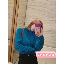vcruan Ahego short hooded sweater female spring and autumn thin loose Korean version of womens hoodie