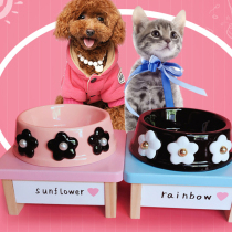 Pet custom table Korean version of pet solid wood table cat pet dog bowl rack Teddy table