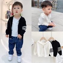 Baby knitwear cardigan Boys spring and autumn jacket Foreign style Baby zipper thin sweater tide girls top autumn