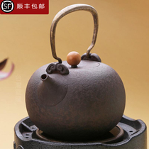 Taiwan origin imported Yuequan health preservation pottery pot boiling teapot copper lifting beam five-element kettle tea boiling kettle tea set
